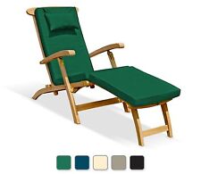 Teak Garden Steamer Chair with Cushion, Serenity Lounger
