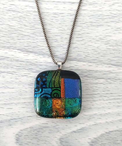 Dichroic fused glass - glass, patchwork
