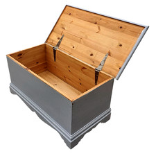 Painted Pine Chest Wooden Storage Trunk Blanket Box Coffee Table