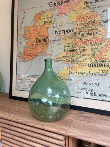 Vintage french green glass - french,