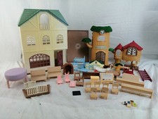 Sylvanian Families Mixture of Playsets Tree School Wisteria Terrace Incomplete