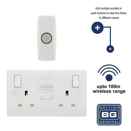 Wireless door bell plug socket - door,