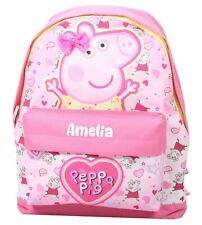 Personalised Peppa Pig Girls Backpack Mini Peppa School Nursery Bag Rucksack