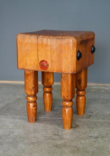 Antique butcher block table - block,
