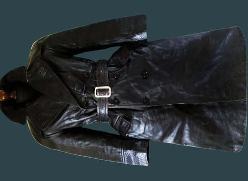 40s ww2 despatch coat leather - ww2,