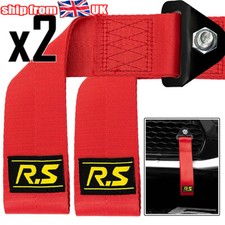 2x RED 280MM TOW STRAP LOOP