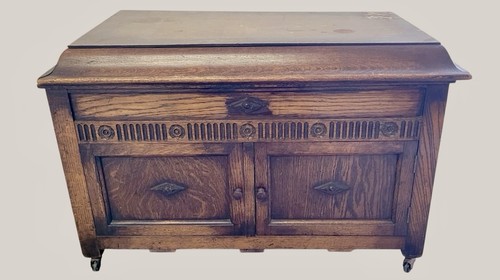 Antique ottoman storage unit - antique,