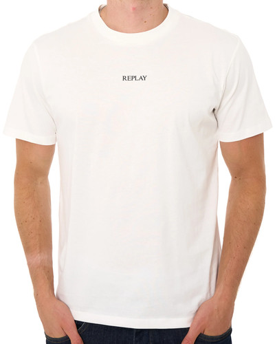 Replay logo shirt natural - replay,