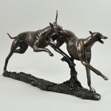 Bronze Greyhound Whippet Sculpture Racing Dog Statue Trophy Ornament NEW 06010