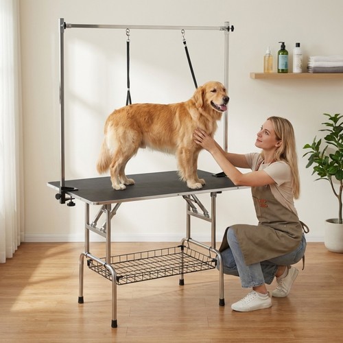 Foldable dog grooming - dog, table