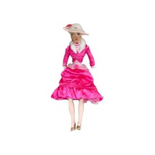 Antique French Boudoir Doll Silk Painted Face Straw Filled 29" Art Deco REPAIRS