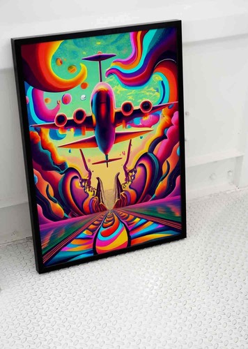 Trippy plane aeroplane poster - trippy,