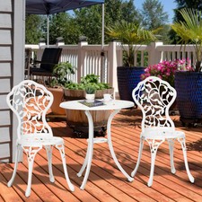 Vintage Garden Bistro Set Cast Aluminium Furniture Outdoor Patio 2 Chairs Table