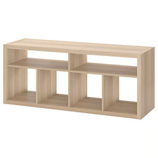 New IKEA KALLAX White Oak TV Bench 147x60 cm Storage Media Unit Shelf 25kg
