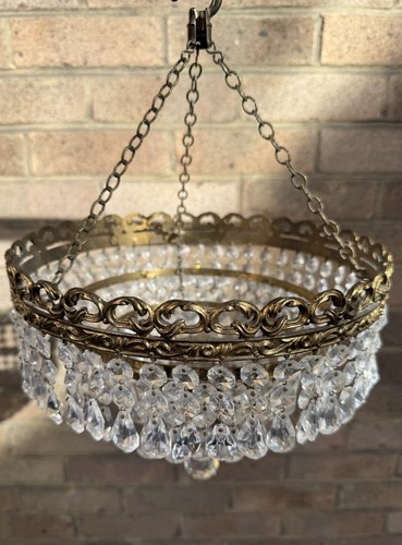 Vintage hanging brass tiered - hanging,