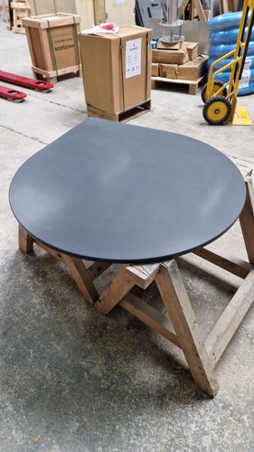 Teardrop honed granite hearth - teardrop,