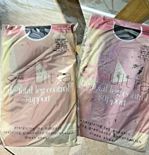 TWO PAIRS SILKIES ULTRA CONTROL SUPPORT  TIGHTS  ~SIZE LARGE ~BLACK~