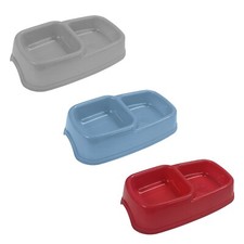 Plastic Double Twin Pet Bowl