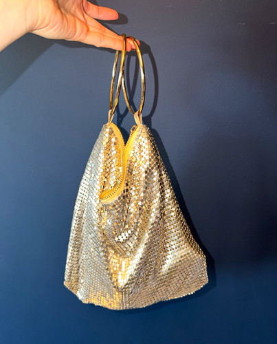 Silver chainmail handbag