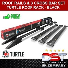 ROOF RACK RAILS & 3 CROSSBAR SET BLACK FOR VW T5 T6 TRANSPORTER LWB