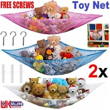 2X LARGE TOY SOFT TEDDY HAMMOCK MESH BABY CHILD BEDROOM TIDY STORAGE NURSERY NET