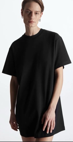 Cos black shirt mini dress - black,
