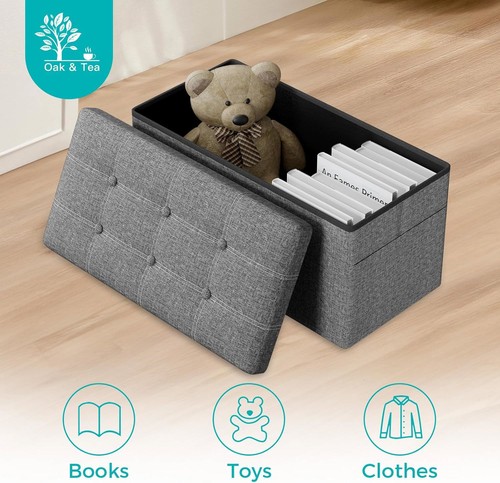 Oak tea storage bench folding - storage, bench,folding