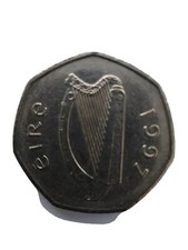 Old Irish Ireland 50p Fifty Pence Coin 1997