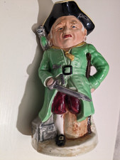Vintage Ceramic Pirate Toby Jug Burlington ? Musical Movement Thorens ? 28 cms