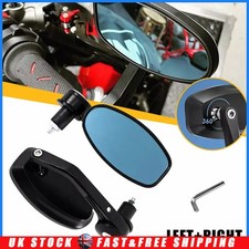 Motorcycle 7/8" Bar End Oval Rearview Mirrors For Suzuki GSF600 1200 1250 Bandit