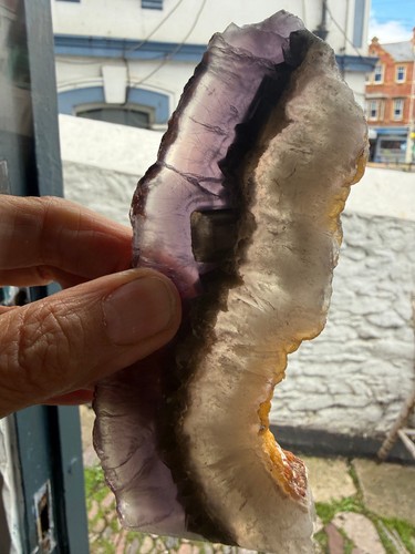 Fluorite feathered slice - feathered,
