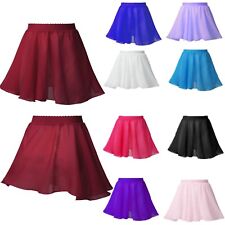 UK Kid's Girls Skirt Wrap Dress Tutu Skirts Pull-On Underskirt Chiffon Dancewear
