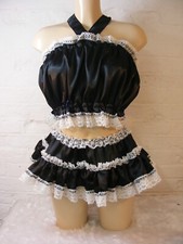sissy satin french maid set