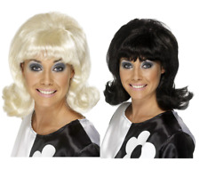 Hairspray Flick-Up Wigs Ladies Fancy Dress 1960s 60s Adults Costume Accessory