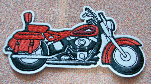 Motorcycle embroidered - motorcycle,
