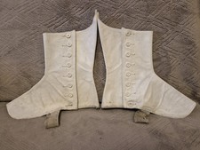 Size 12 White Spats With White Buttons