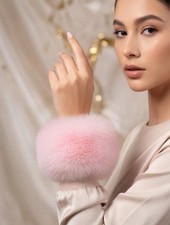 1 Pair Faux  Fur Cuffs Fluffy