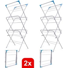2 x Clothes Drying Airer 3 Tier Rack Folding Horse Dryer Rack Indoor Outdoor
