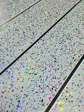 5 Platinum White Sparkle Chrome Wall PVC Cladding Shower Ceiling Bathroom Panels