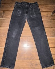 American Eagle Men 31x32 AirFlex Slim Straight Medium Wash Black Denim Jean