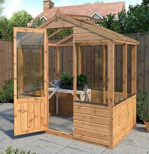 6x4 wooden garden greenhouse - 6x4,