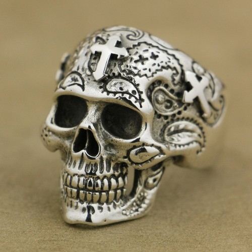 925 sterling silver - silver, skull
