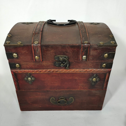 Vintage wooden treasure chest - vintage,
