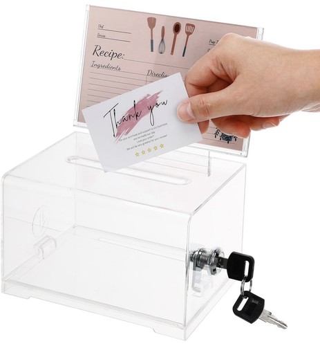 Lockable suggestion box clear - lockable,