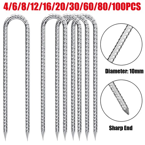Metal garden pegs pins - pegs, u