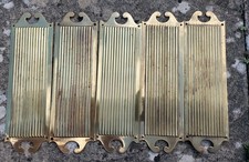 Antique, Solid Brass, Reeded Finger Plates With Decorative Ends X 5