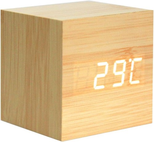 Wooden alarm clock - -, mini