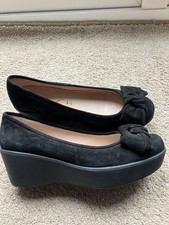 Unisa Black  Leather Wedge