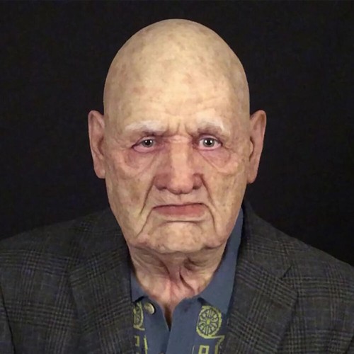Old man mask latex - man, halloween