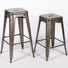 TOLIX INSPIRED METAL BAR STOOL STEEL INDUSTRIAL BREAKFAST BISTRO CAFE STACKABLE